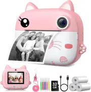 Kids Camera Instant Print, 3.0" HD Screen Kids Instant Cameras, Christmas Birthd