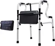 Walker,Rollator Walker Lightweight Aluminum Adjustable Folding Walker，with PU Seat Adult Travel Walker for Seniors Bearing Capacity: 400lbs Little Surprise