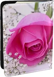 [JEJEA] Pink rose1 Print Travel Organizer Credit Cards Case Passport BookPassport Holder Cover Wallet forTraveling,, Black, One Size