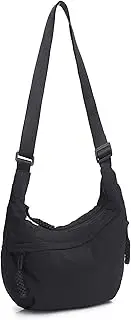 [MightyKitten] Nylon Crossbody Bag for Women, Lightweight Crescent Hobo Bag, Foldie Travel Bag,