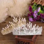 Baroque Crowns Pearl Headband Princess for Rhinestone Bride Headwear