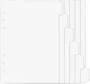 6 Pcs A5 Binder Dividers, 6 Holes Clear Binder Divider Index with Tabs Insertable Plastic Index Divider Sheets 6 Rings Planner Divider Index Page for Binder Notebook Journal Diary Memo Notepad