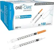 Syringes 1ml/cc, 27G x 1/2"(12.7mm), Orange Cap, 100/bx