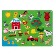 Farm Animals Felt Story Board Set Preschool Farmhouse Themed Storytelling Learning Interactive Play Kit Wall Hanging Gift For Toddlers - SNNGV green