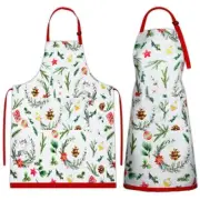2 Pack Christmas Apron Vintage Christmas Chef Apron for Women Adjustable Neck