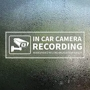 EVQ in Car Camera Audio Video Recording Window Vinyl Stickers 2×6 Inch Back Self-Adhesive Security Warning Sign Removable for Vehicle 8 Pack