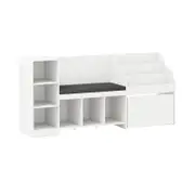 Costway Kids Bookshelf Toy Chest Bookcase White
