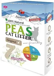 Signature 7 Cat Litter, PEAS, Original Cat Sand, Cat Sand, 5.5 lbs (2.5 kg), Large Capacity, Flushable, Splatterproof, Deodorizing