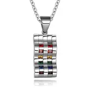 Rainbow CZ LGBT Wave Necklace