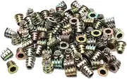ZXHAO M5x10mm (13/64 x 25/64 inch) Zinc Alloy Bolt Fastener Connector Threaded Insert Nuts 100pcs