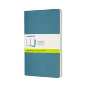 Moleskine Cahier Soft Cover Notebook Plain Set Large (Brisk Blue) [3-Pieces]