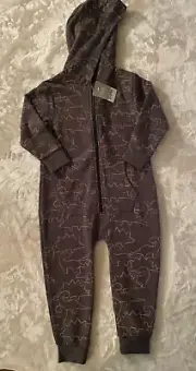 Next.82 UK Dinosaur Outfit One Piece Size 3-4 Boy Girl NWT