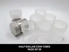 Whitman Half Dollar Coin Tubes - Pack of 20 - clear round screw top