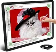 TSOCOS A3 Light Table, 6000 Lux Very Bright LED Light Pad with Side Buttons and 6 Levels of Brightness, 3 Colours Lightpad Light Plate for Diamond Painting, Drawing, Sketching