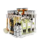 2 Tier Lazy Susan Organizer, Height Adjustable Rotating Lazy Susan Turntable ...
