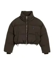 high-collar cotton clothes S,L dark brown