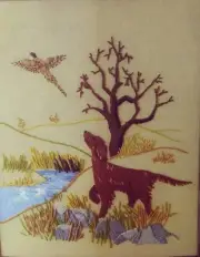 Vintage Bernat Crewel Embroidery Kit "The Beat Of Wings" Hunting Pheasant Season