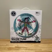Life is Good 48" Inflatable Snow Tube Ages 14+ Spread Good Vibes Jackie Sledding