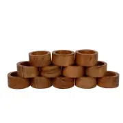 SAMHITA Handmade Acacia Wood Napkin Ring Set of 12 for Dining Anniversary Bir...
