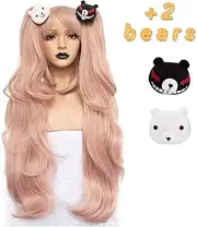 Anogol Hair Cap + Danganronpa Junko Enoshima Party Hair Cos Cosplay Wig Hallowmas
