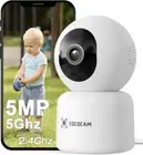 COCOCAM 5MP Security Camera Indoor, 2.4/5GHz WiFi Home Security Camera for Ba...