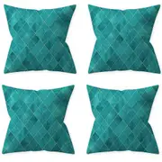 Pillow Cover 4-Pack Aqua Turquoise Blue Cushion Cover Throw Pillow Cover -Diamond