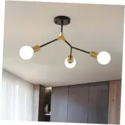 Modern Sputnik Semi Flush Mount Ceiling Light Fixture Gold and 3-Lihgt