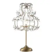 JONATHAN Y Table Lamps Clara 20.5" Brass Gold/Clear Crystal Flower Girandole