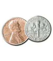 DIME AND PENNY MAGIC COIN TRICK BY EMPIRE VANISH MONEY CLOSE UP ILLUSION HOBBY
