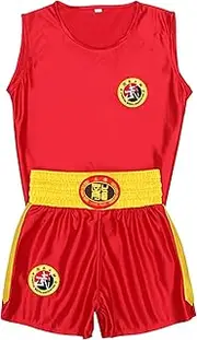 [Amur Leopard] Children's Boys Jogging Suit Girls Tracksuit 2-Piece Boxing Set (Boxing Vest & Shorts) Training Boxing Suit
