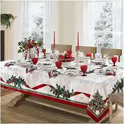 Elrene Home Fashions Villeroy & Boch Toy's Delight Christmas Fabric Tablecloth, Holiday Table Decor, 52"x70" Oblong/Rectangle, Multi