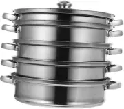 Scarab Hot Pot 5 Steamer Pans Tier Premium Stainless Steel Steamer Set Cookware