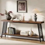 Tribesigns 70.9" Extra Long Console Table, Sofa Table with Storage, Entryway Table Behind Couch