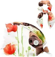 [YTYVAGT] Scrub Caps Women,Scrub Hats Suitable for Women,Animal Pig Flower Pattern
