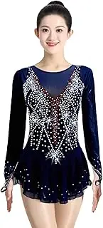 [Zagitova] Ice Figure Skating Dress For Girls, Women's Breathable Mesh Ice Skating Dress High Elastic Dance Skirt