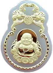 [Generic] Gold Pendant Men Women Jewelry Gift 3D Guan Yin Natural Jade Necklace (Gem Color : Guan Yin)
