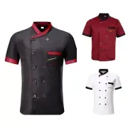 Chef Uniform Coat Short Sleeve Chef Jacket Chef Shirts Hotel Work Wear