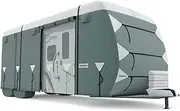 KING BIRD Upgraded Travel Trailer RV Cover, Heavy Duty 5 Layers Anti-UV Top Panel, Durable Camper Cover, Fits 26.8'- 29.8' Motorhome -Breathable, Watertight, Rip-Stop