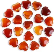 Tumbled Polished Natural Carnelian Crystals Heart Stones, Crystals and Healing Stones Quartz Bulk for Wicca, Reiki, Healing Energy, Chakra Stones, Witchcraft Supplies(20Pcs)
