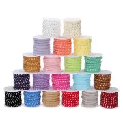 109 Yards Studded Faux Suede Cord Rope for Jewelry Making, 20 Pack Silver Rivets