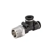 Plastic Tee Push To Connect Tube Fittings Male Thread Push Lock