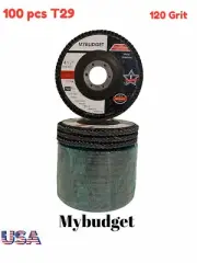 120 GRIT PACK 100 PREMIUM ZIRCONIA FLAP DISC SANDING GRINDING 4.5”X 7/8T29 Angle