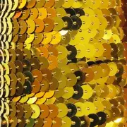 Metallic Yellow Gold Sequin Trim 6mm 1/4" wide stitched, strung by the yard 15'