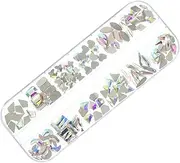 Mikinona Nail Rhinestones Kit Elegant Nail Gems Charms for DIY Crafts Glass Rhinestones Fashionable Decorations for Manicures Accessories