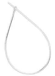 10 Silver Plated Brass 23 Gauge 27x17mm Teardrop Hoop Earwires Earrings