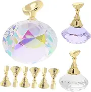 minkissy Manicure Nail Set Piece Crystal Nail Art Base Stand Stand Tool Set Random