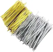 2 Packs Total 2000 Twist Ties, Twist Ties for Binding Strips, Metallic Tie Bag Clips Closure for Freezer Bags (Silver and Gold)