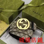 媛媛二手//酷奇男士皮帶男古馳GUCCI 真皮潮流韓版百搭腰帶男新款品牌高檔年輕人褲腰帶