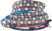 Cleiscry 5V WS2812B Led Strip Individually Addressable 60 LEDs/m WS2812 Smart RGB Led Light 5M BlackPCB IP30 No Waterproof