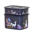Tupperware Christmas Reindeer Sleigh Canisters Set 500ml & 1.3L NEW